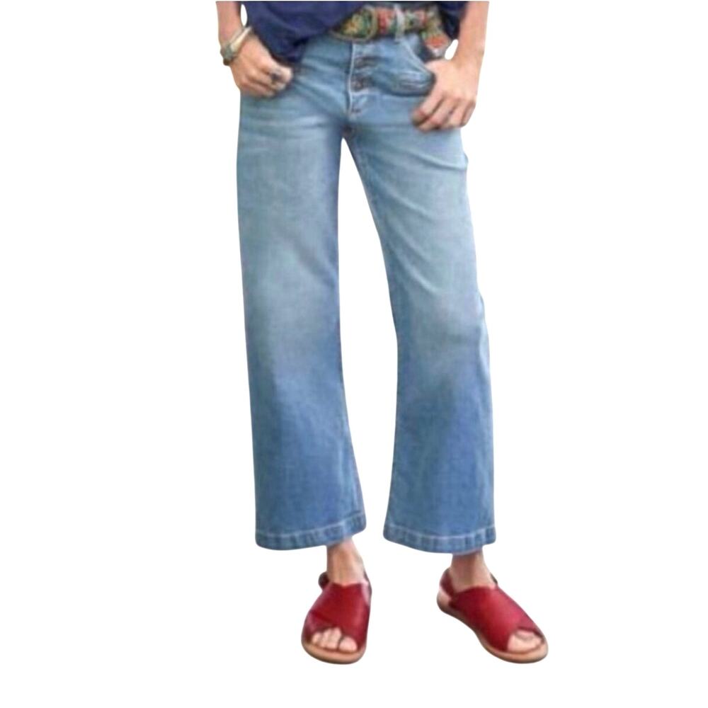 DRIFTWOOD Women’s Charlee Cropped Wideleg Lightwash Denim Jean